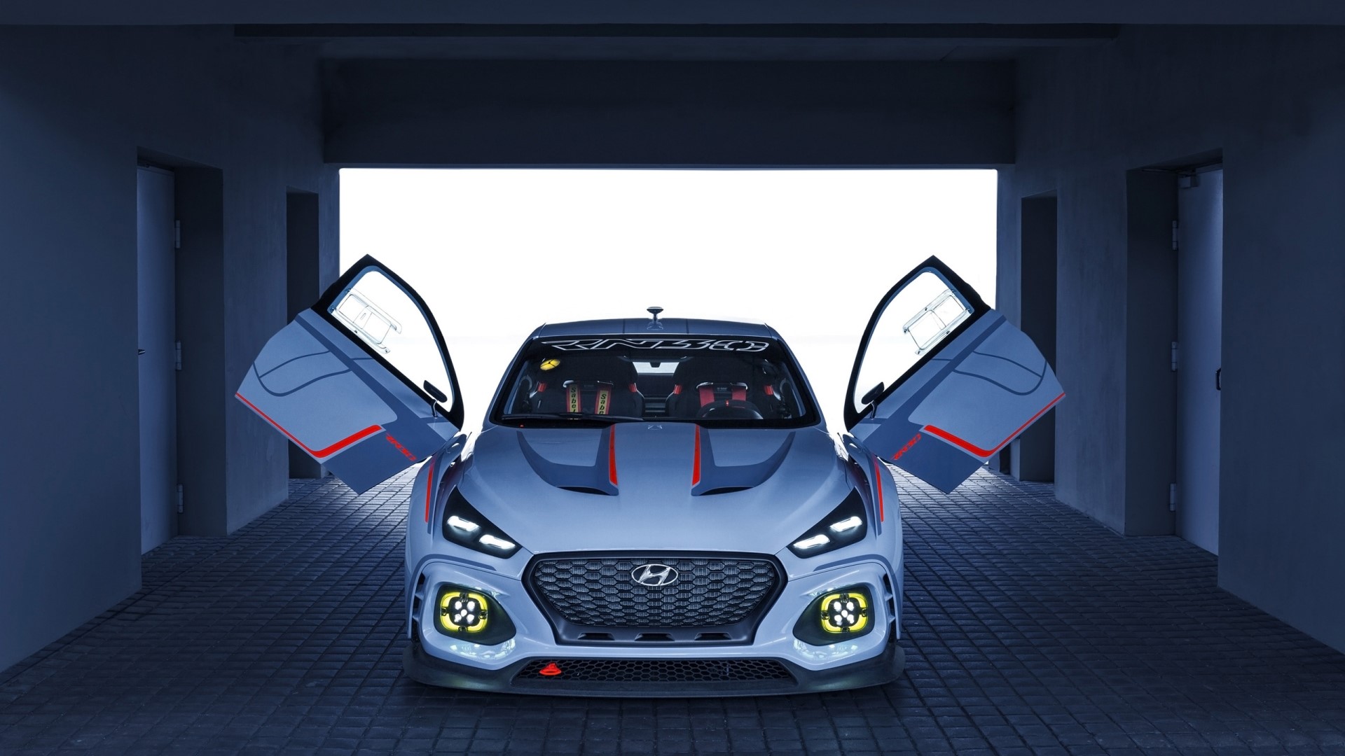 Hyundai RN30 Electric Concept Car with Butterfly Doors HD Wallpaper