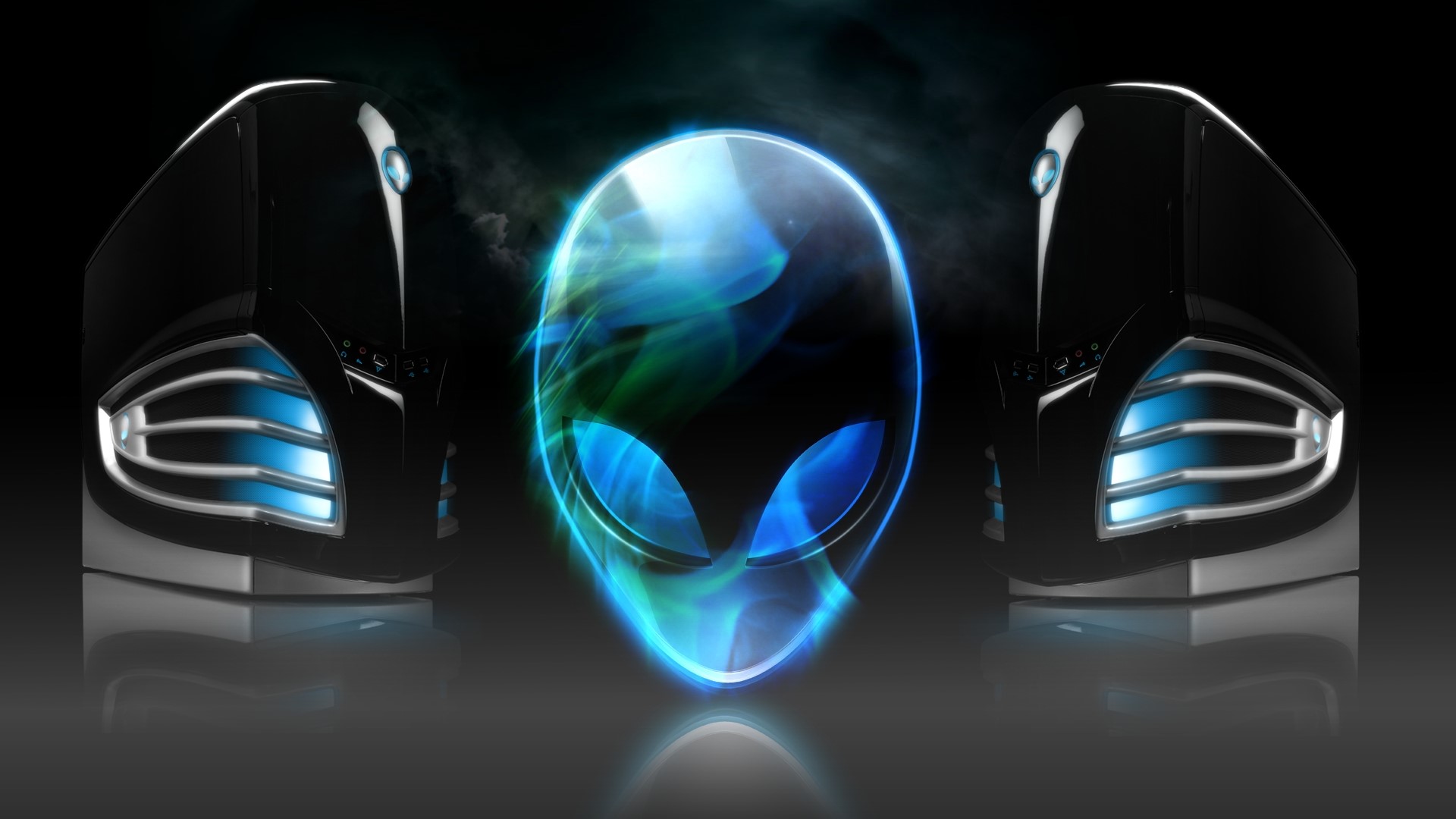 Alienware Computers with Glowing Logo HD Wallpaper