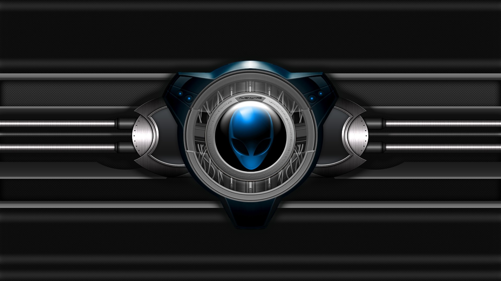 Alienware Logo on Carbon Fiber Background HD Wallpaper