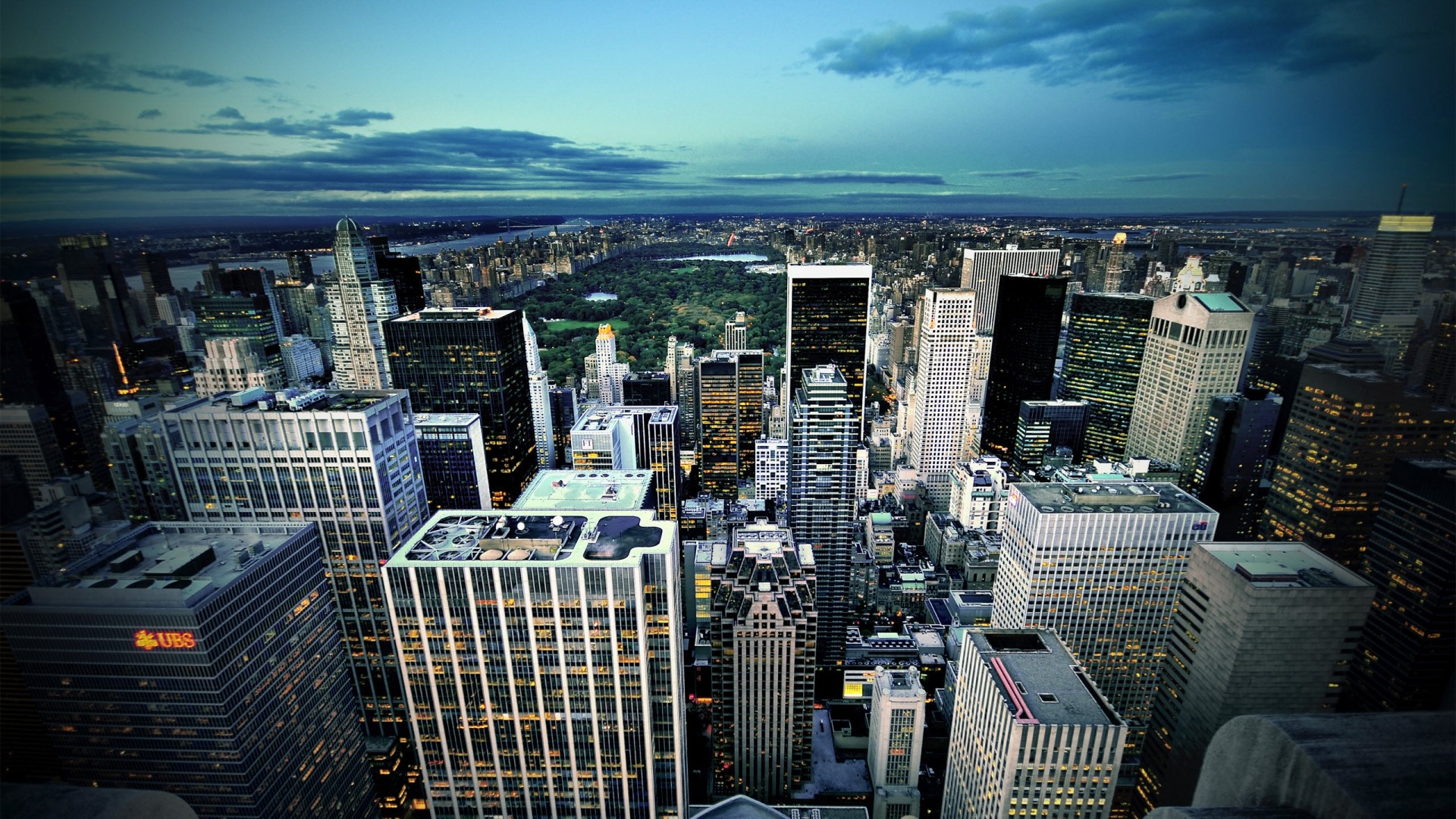 Manhattan New York City Skyline at Dusk HD Wallpaper