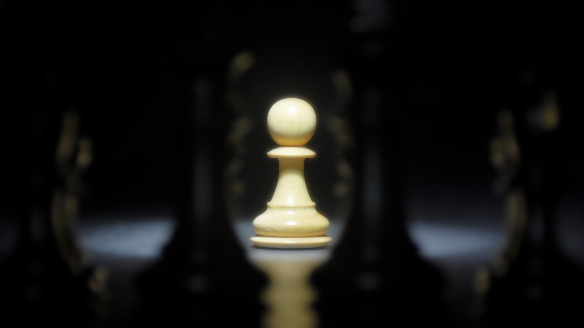 White chess pawn on a dark background HD Wallpaper