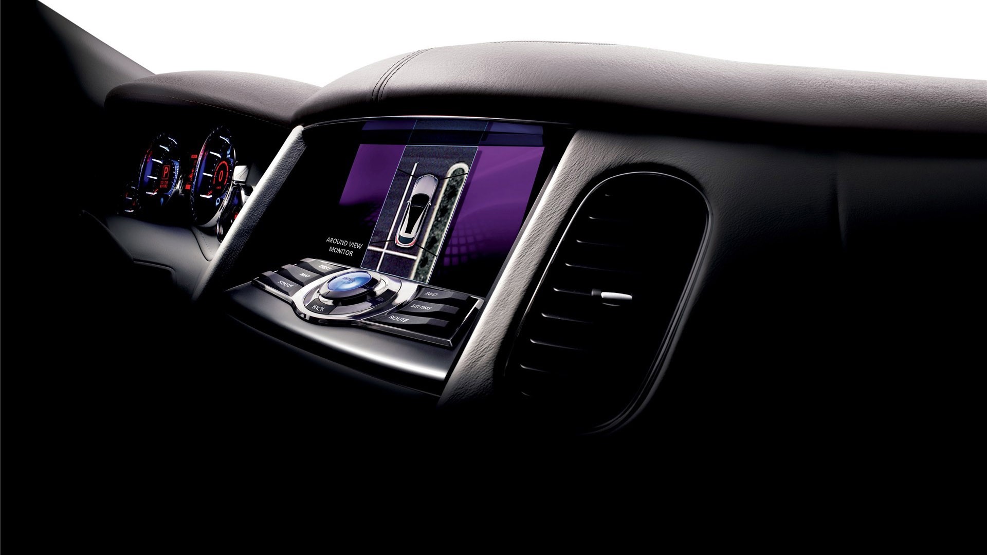 Modern Car Interior with Navigation Screen HD Wallpaper