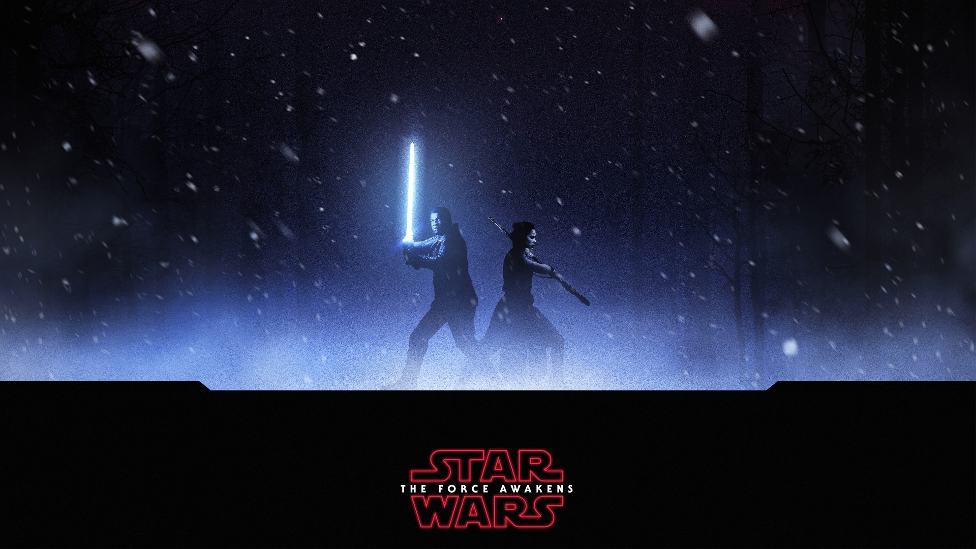 Finn and Rey from Star Wars: The Force Awakens HD Wallpaper