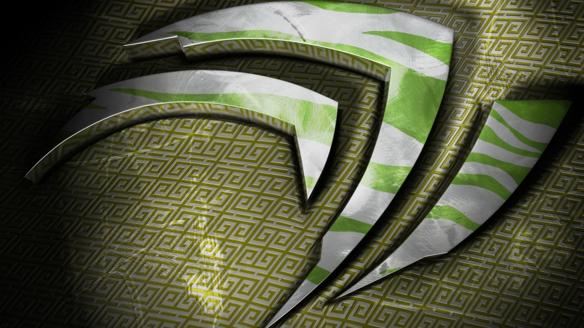 Nvidia logo with tiger stripes HD Wallpaper