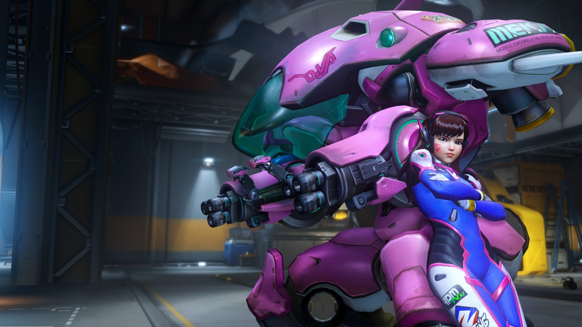 D.Va from Overwatch in her MEKA HD Wallpaper