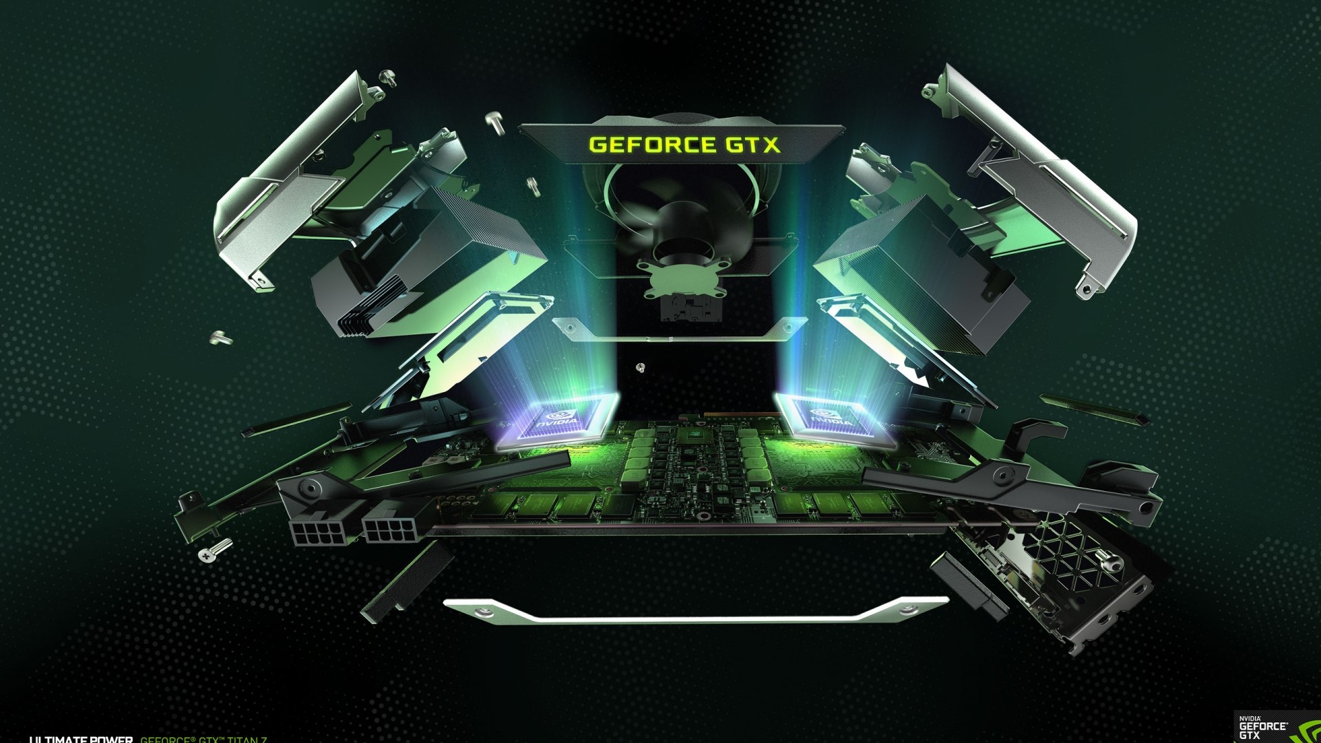 NVIDIA GeForce GTX TITAN Z GPU Exploded View HD Wallpaper