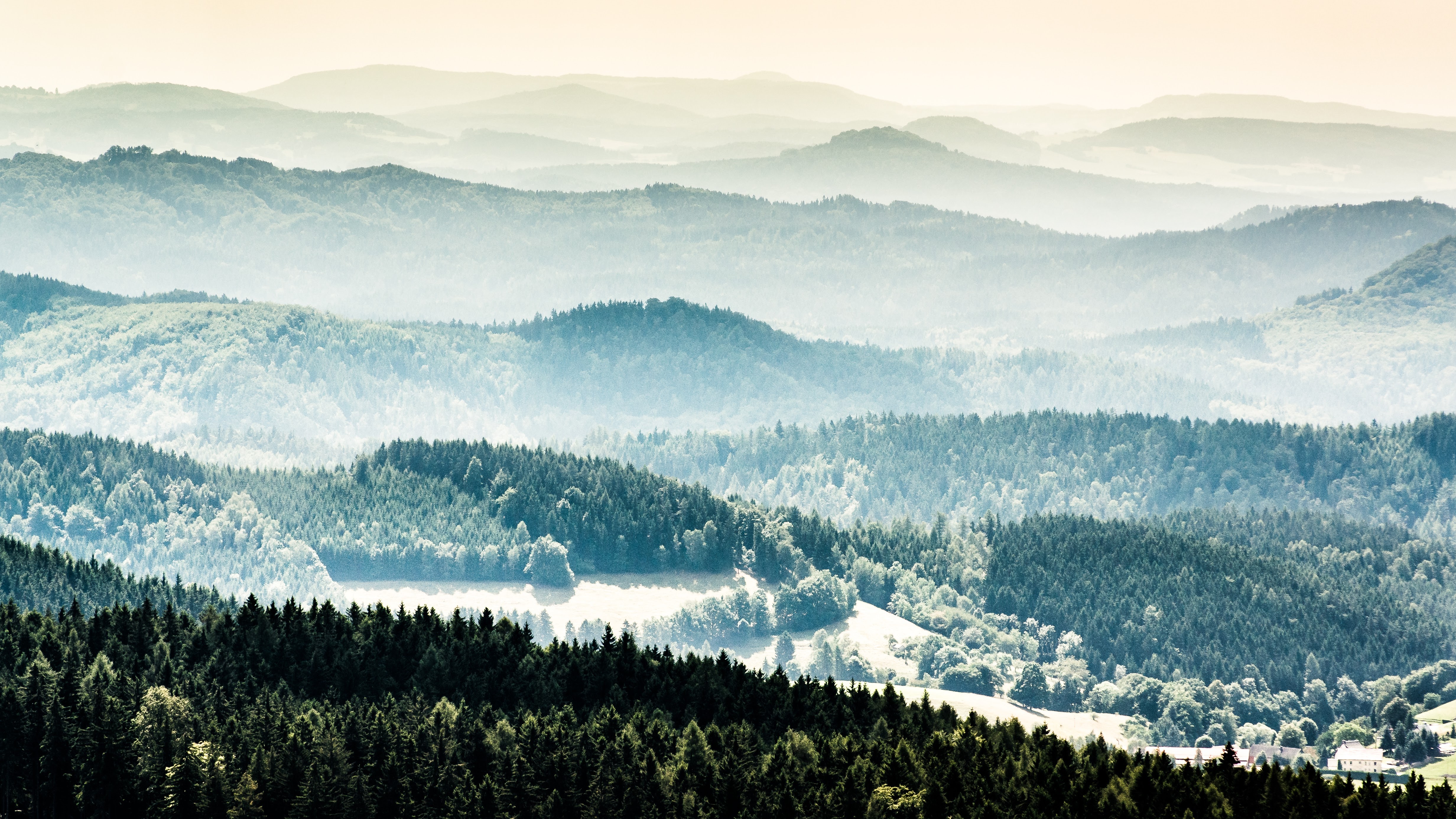 Foggy Mountains Landscape HD Wallpaper