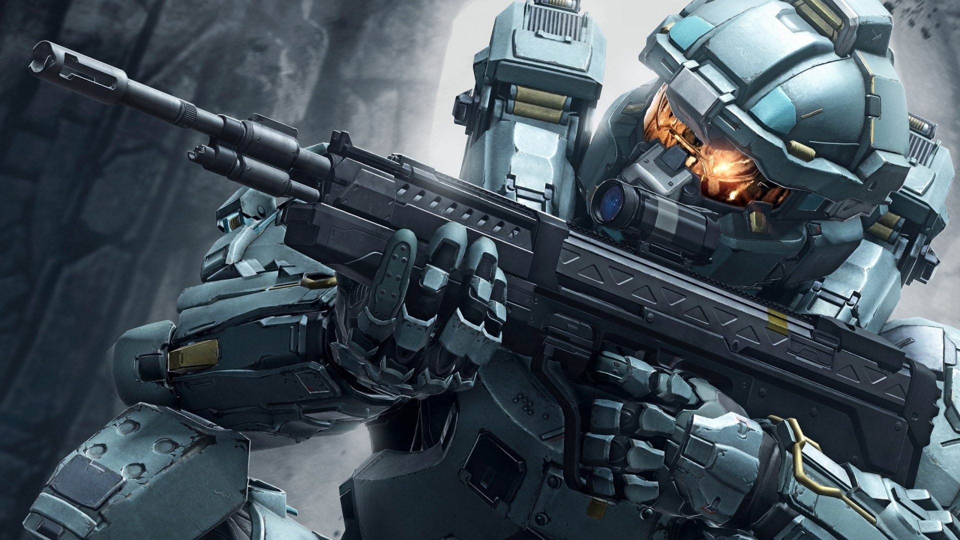 Master Chief from Halo 5 holding a rifle HD Wallpaper