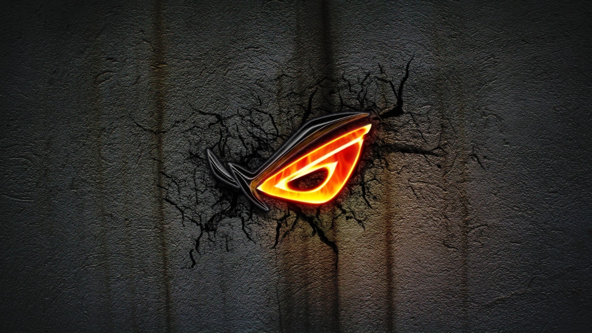 ASUS Republic of Gamers logo on cracked wall HD Wallpaper