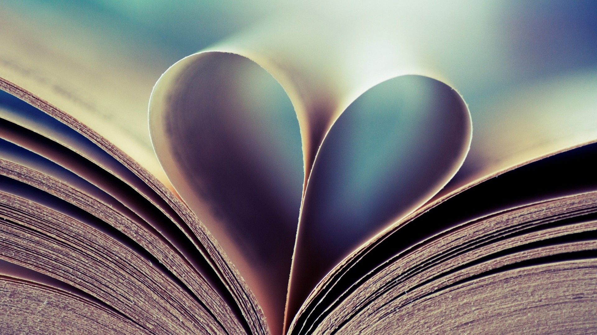 Book pages shaped into a heart HD Wallpaper