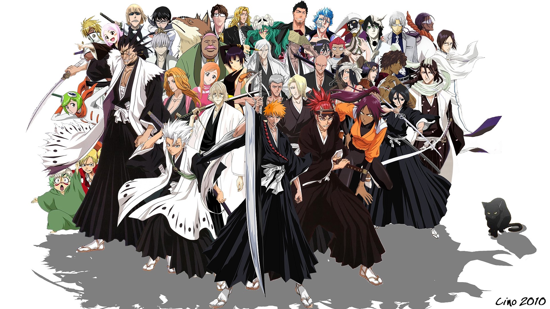 Bleach characters group portrait HD Wallpaper