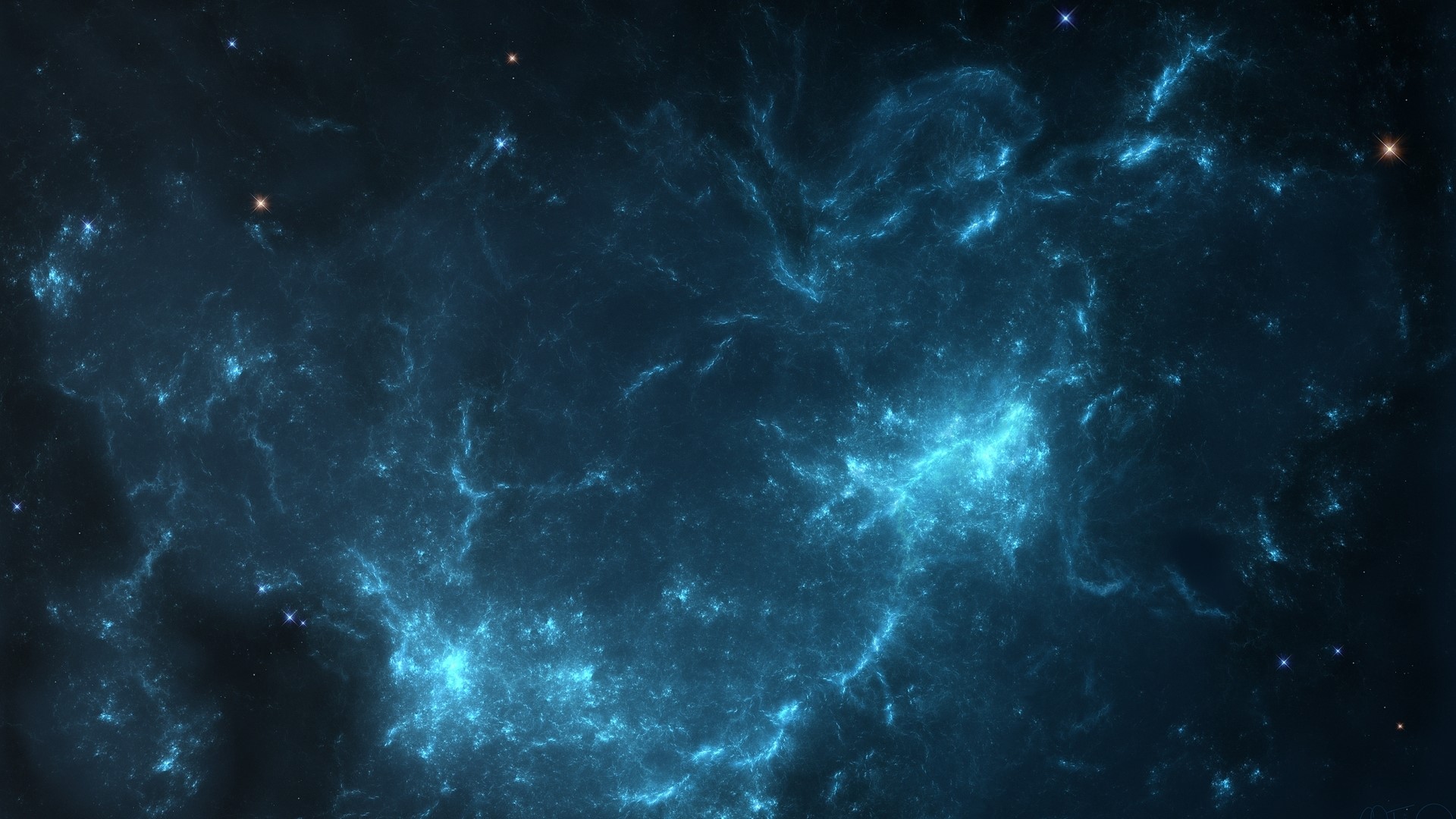 Blue Nebula with Stars HD Wallpaper