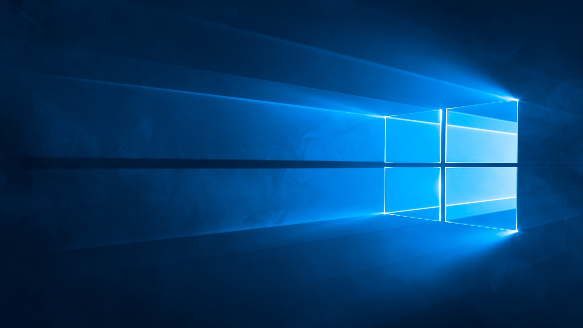 Windows 10 Logo Blue Light Rays HD Wallpaper