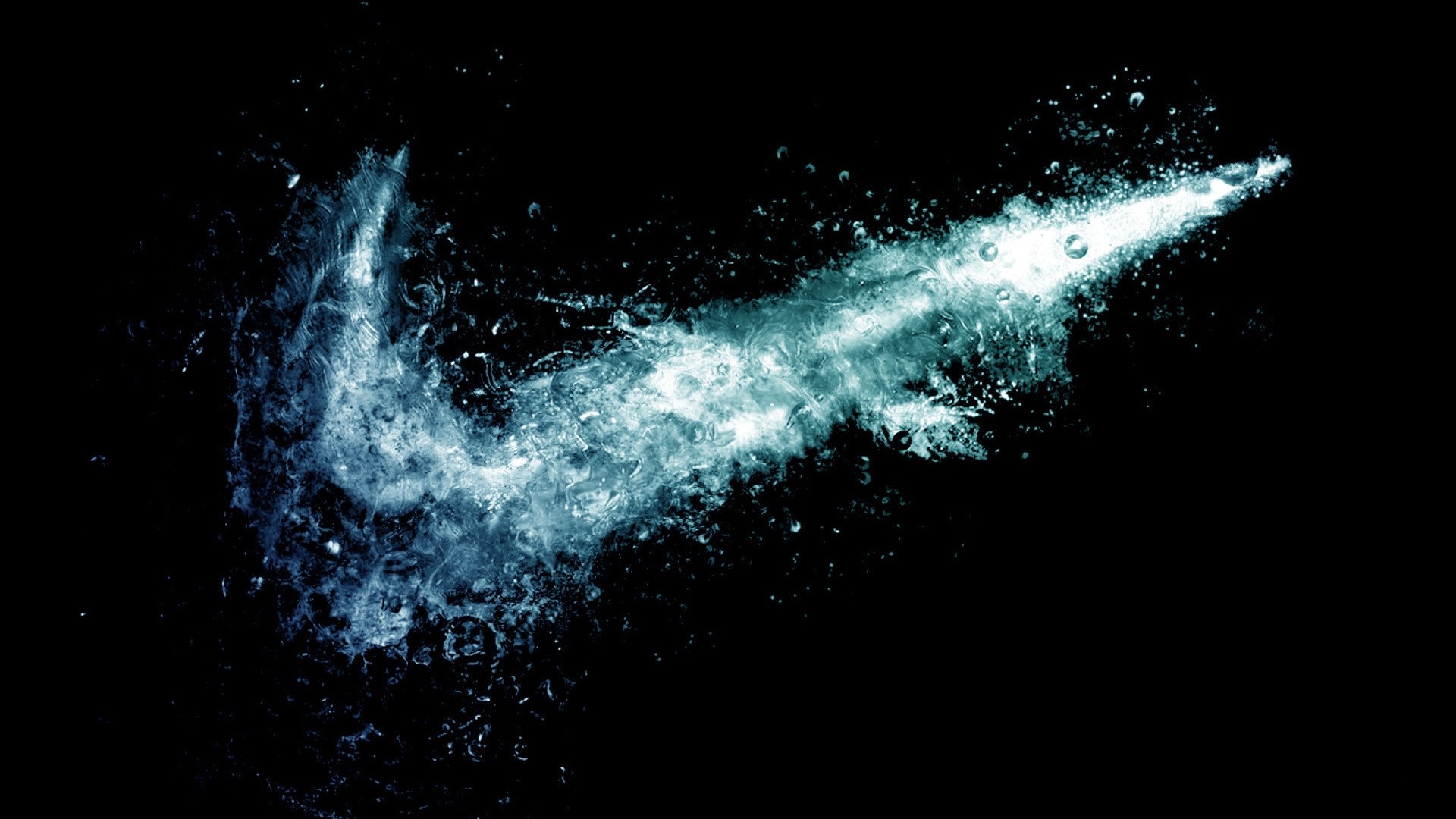 Nike Swoosh made of water splashes HD Wallpaper