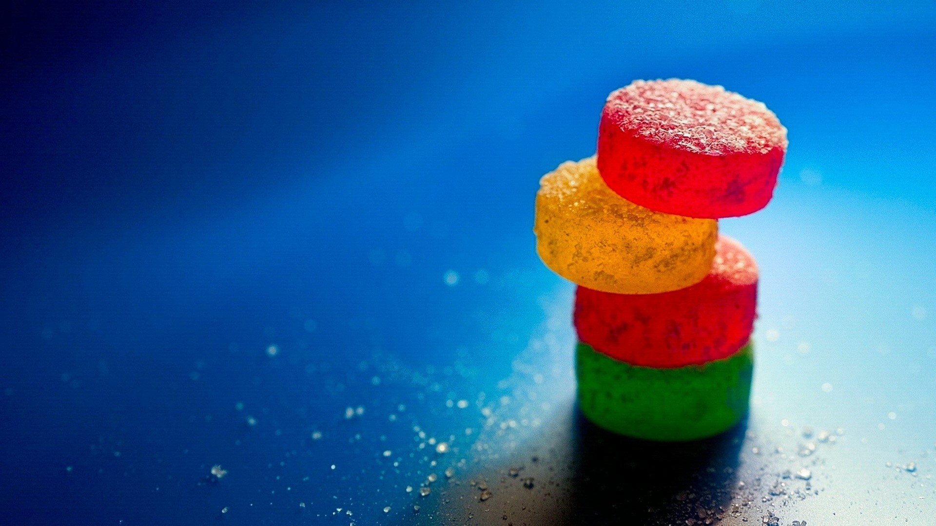 Stack of colorful gummy candies HD Wallpaper