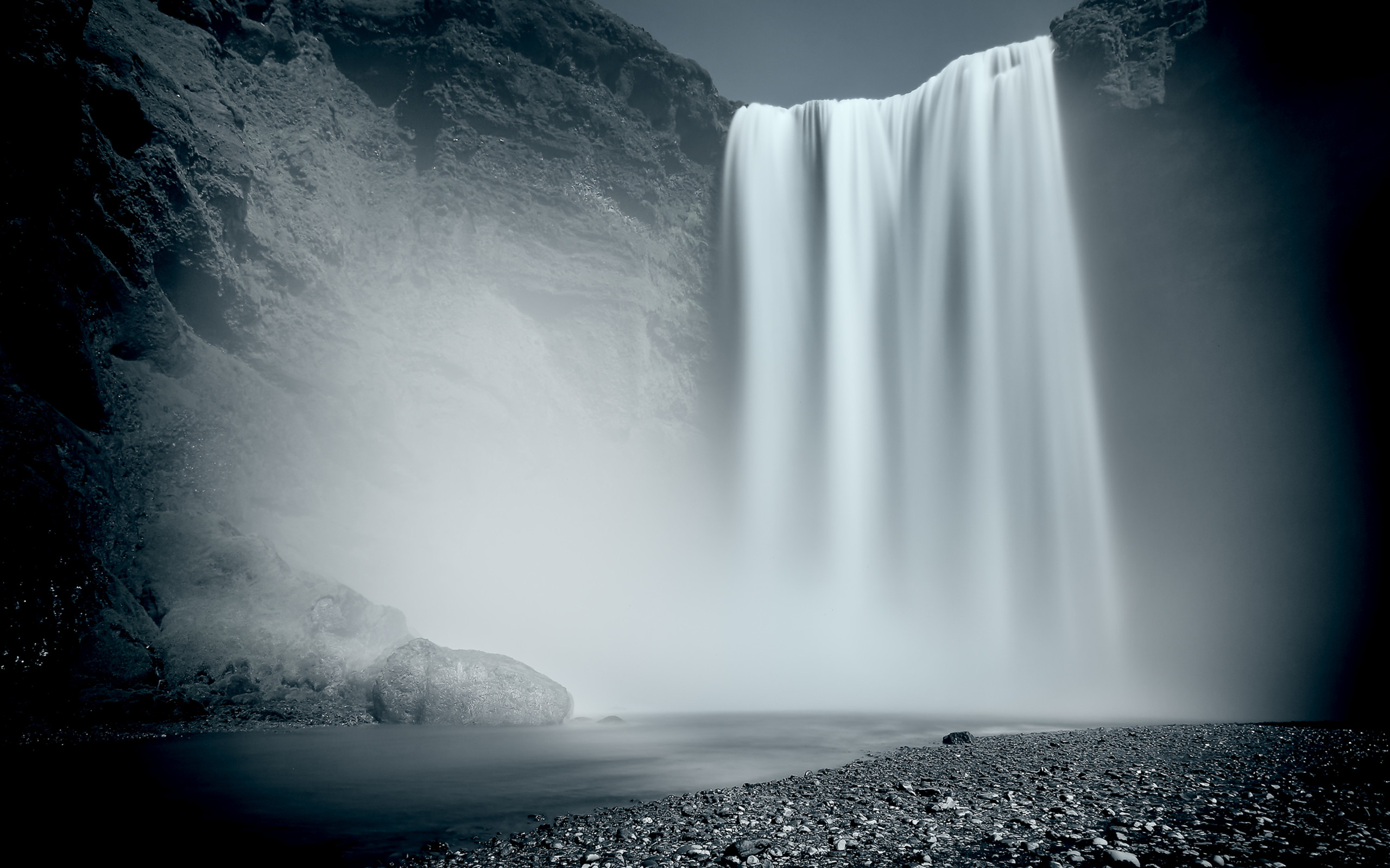 Waterfall in a forest HD Wallpaper