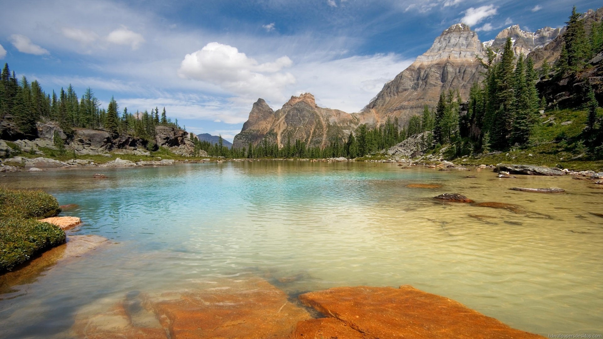 Lake and Mountains Landscape HD Wallpaper