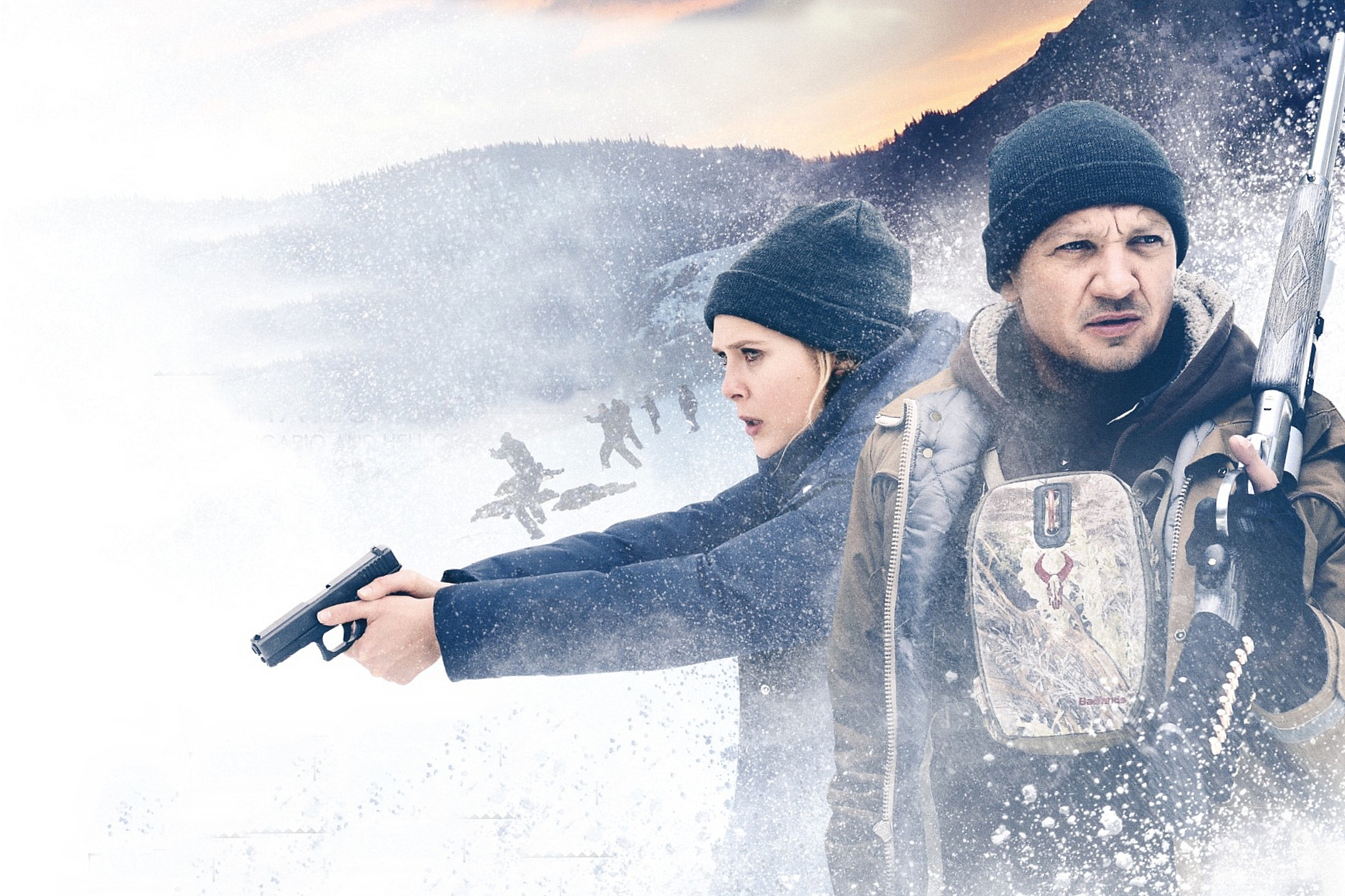 Wind River Elizabeth Olsen Jeremy Renner HD Wallpaper