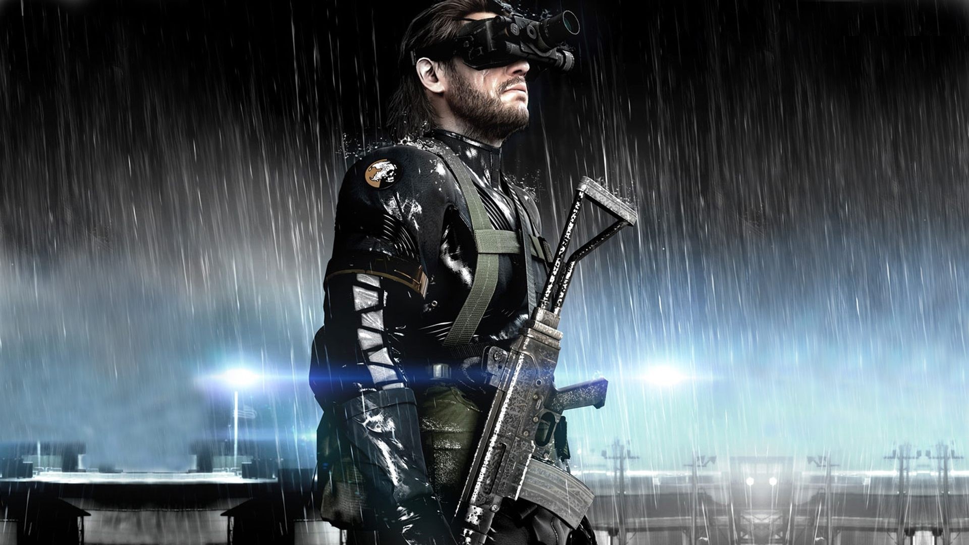 Snake from Metal Gear Solid V: Ground Zeroes in the rain HD Wallpaper