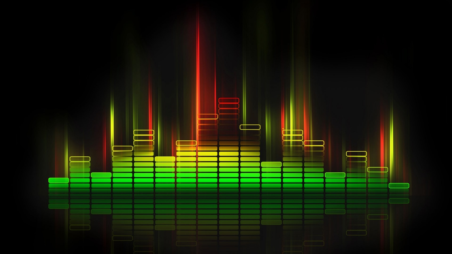 Sound waves equalizer with neon lights HD Wallpaper