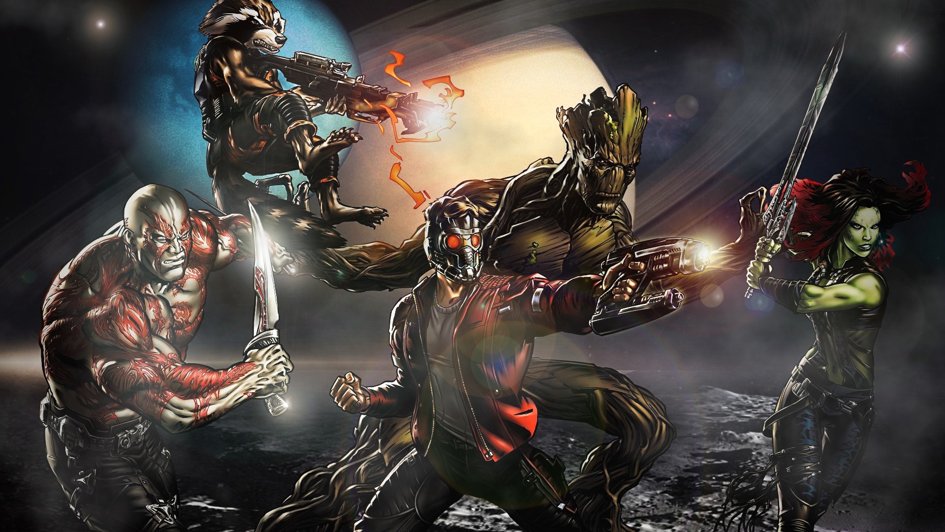 Guardians of the Galaxy characters in space HD Wallpaper