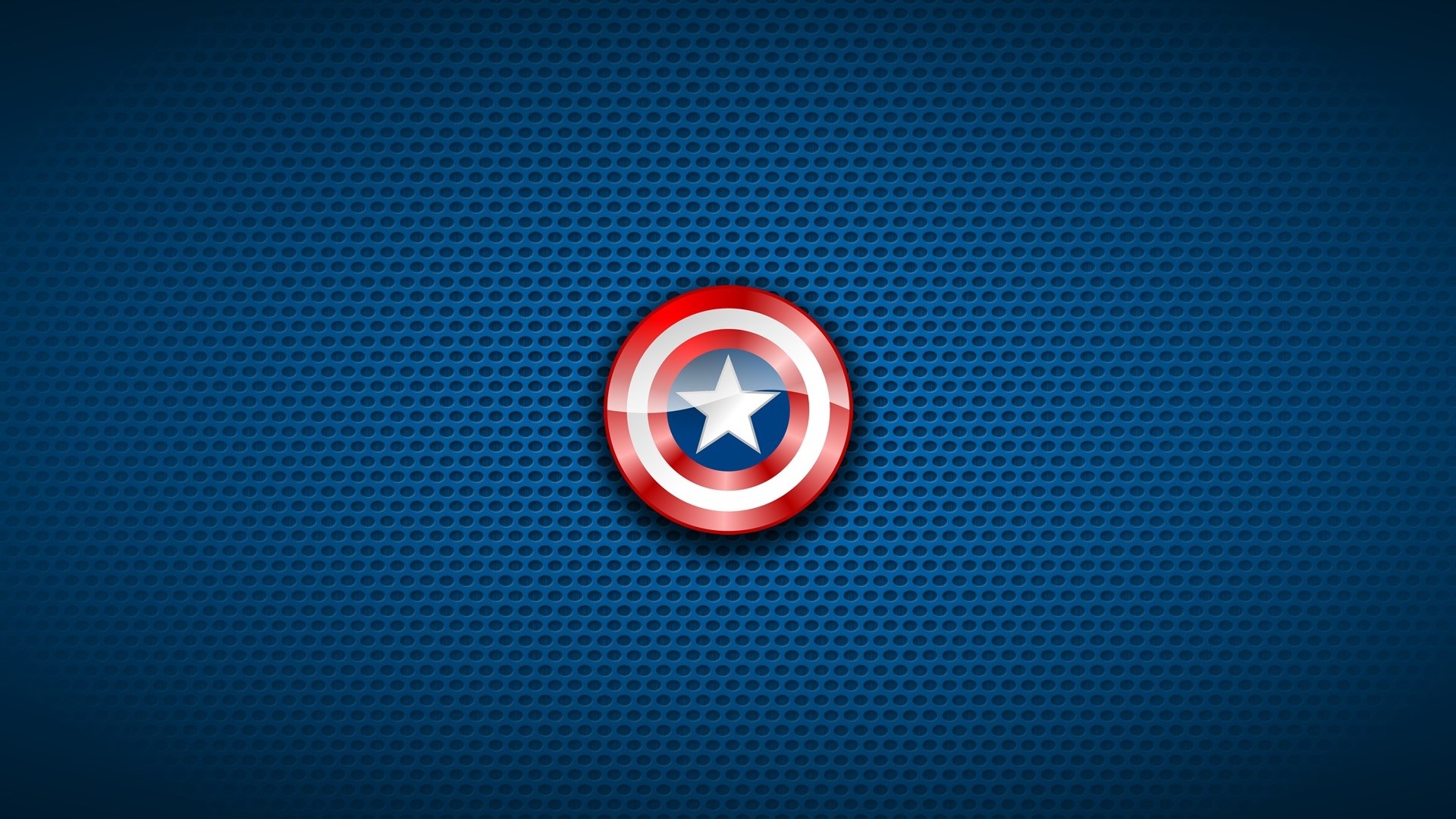 Captain America Logo on Blue Perforated Background HD Wallpaper