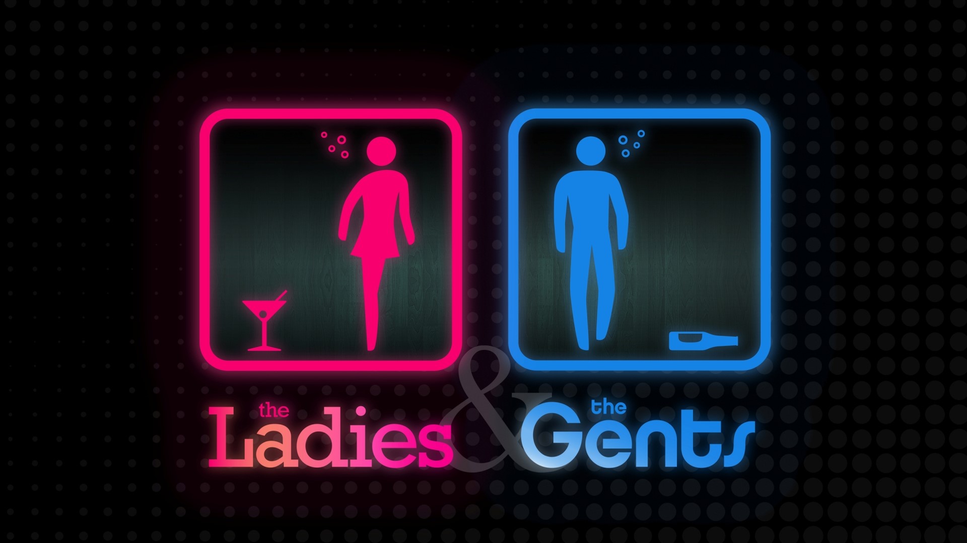 The Ladies & the Gents neon signs HD Wallpaper