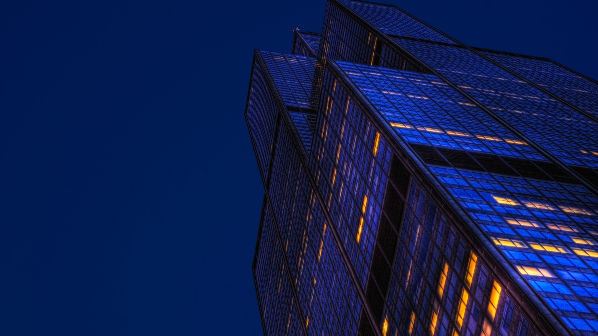 Skyscraper at Night HD Wallpaper