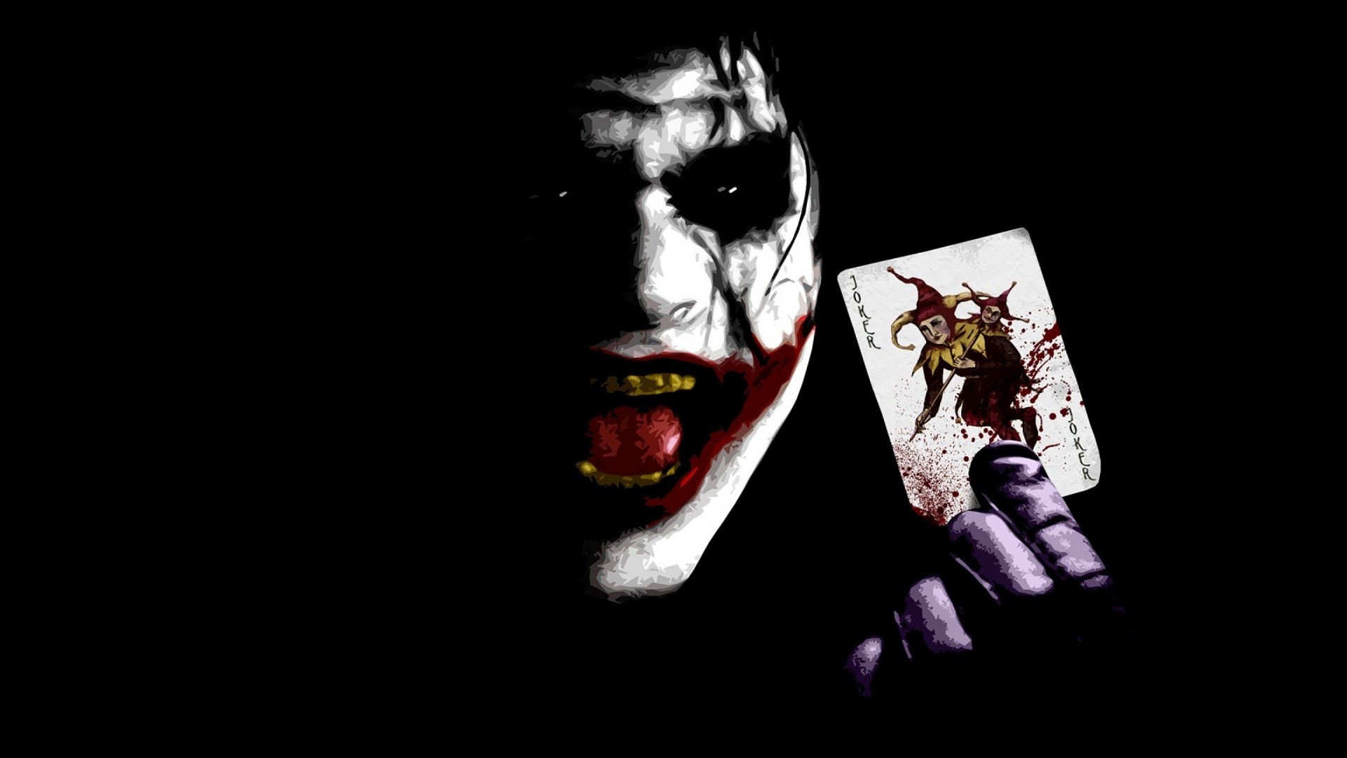 Joker holding a Joker card HD Wallpaper