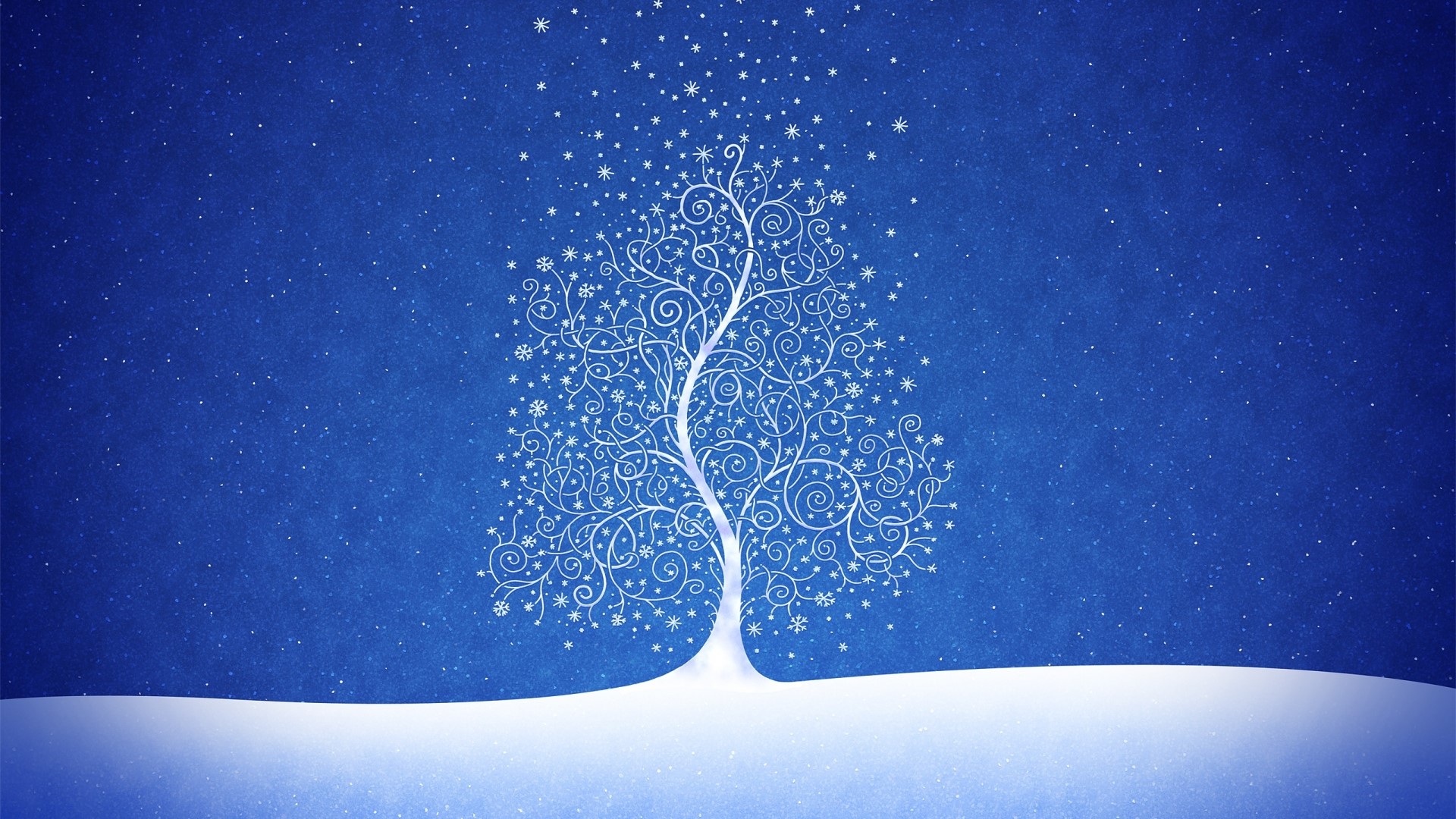 Abstract Christmas Tree in Snow HD Wallpaper