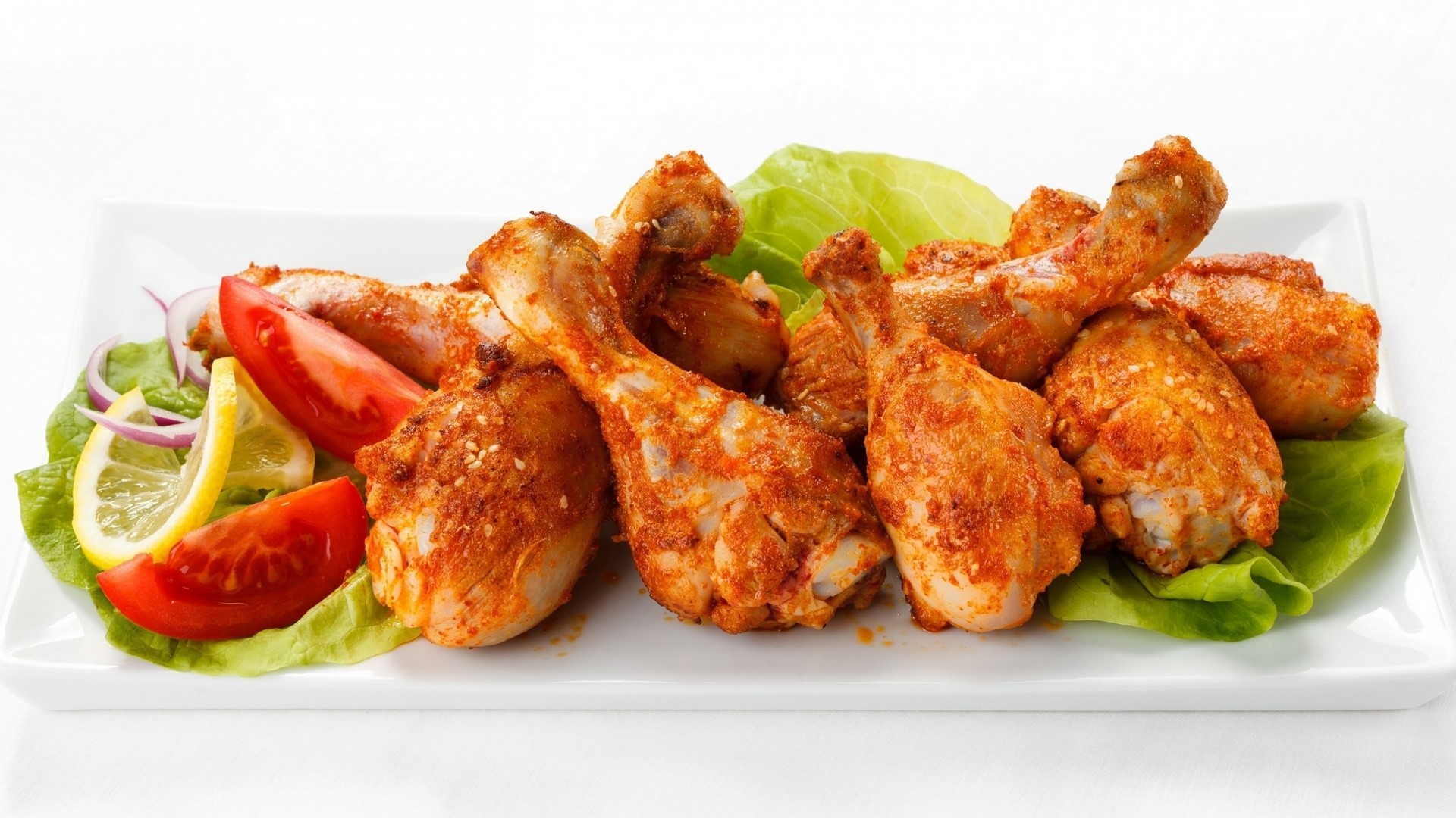 Spicy Chicken Legs Presentation HD Wallpaper