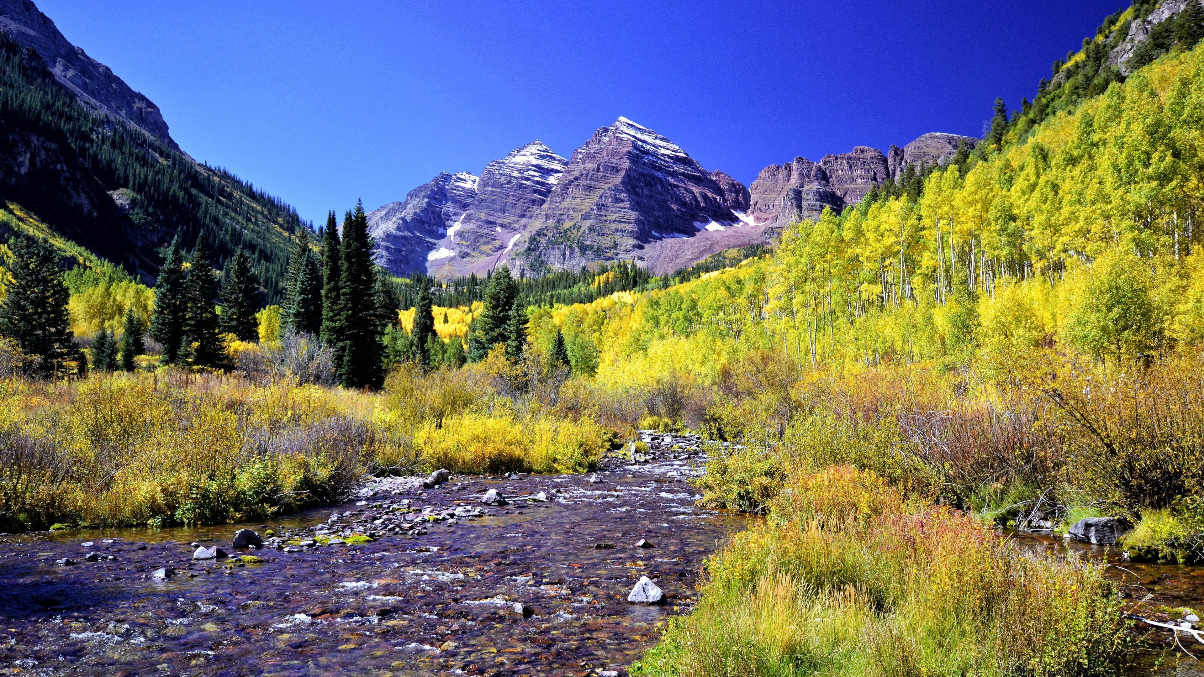 4K Maroon Bells From Maroon Lake Colorado HD Wallpaper