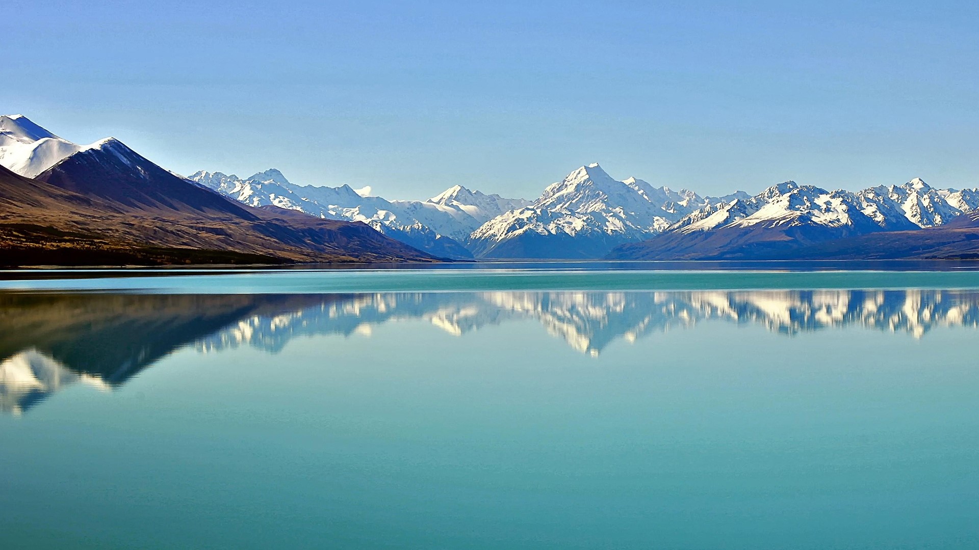 Snow Mountains Landscape With Lake HD Wallpaper