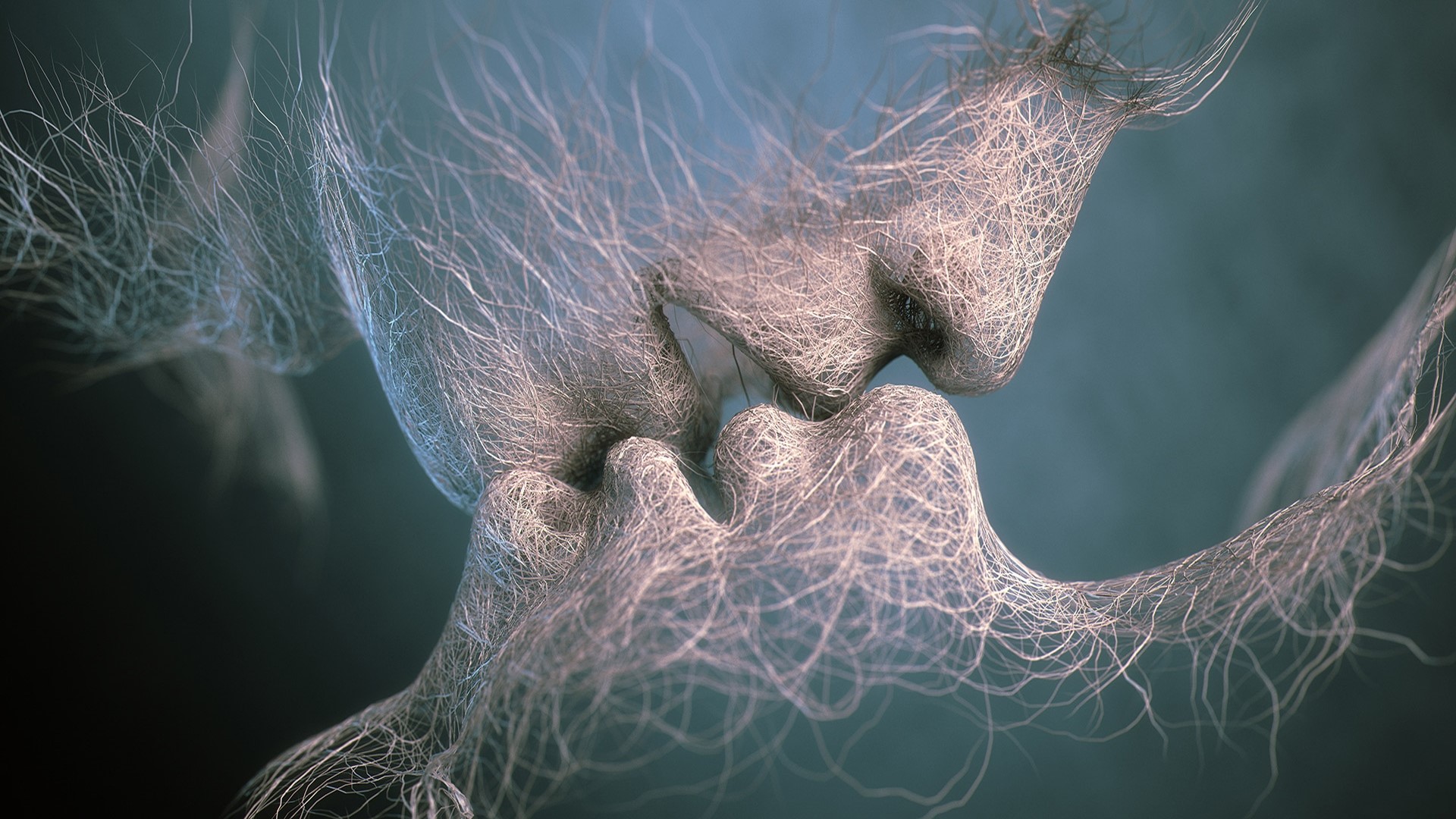 Artistic 3D rendering of a kiss HD Wallpaper