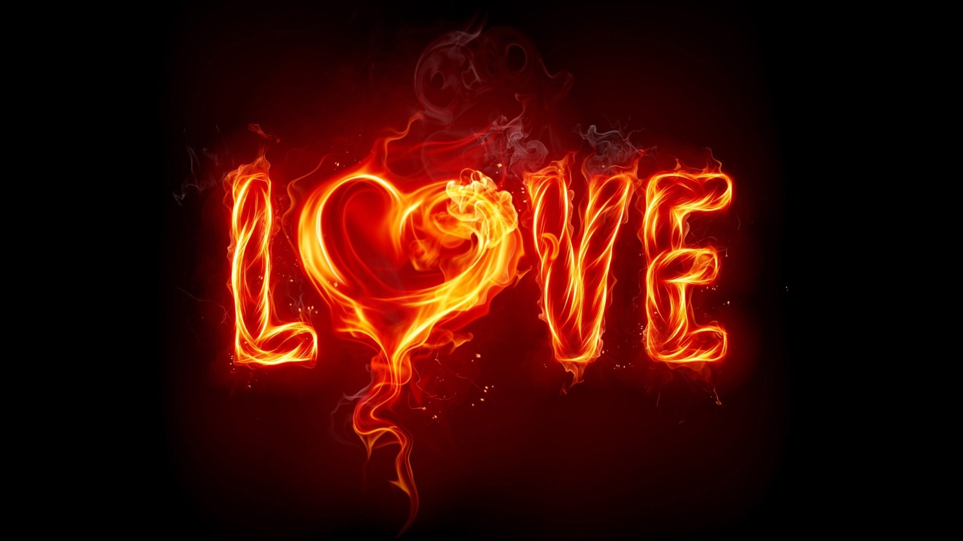 Burning Love Heart Art HD Wallpaper