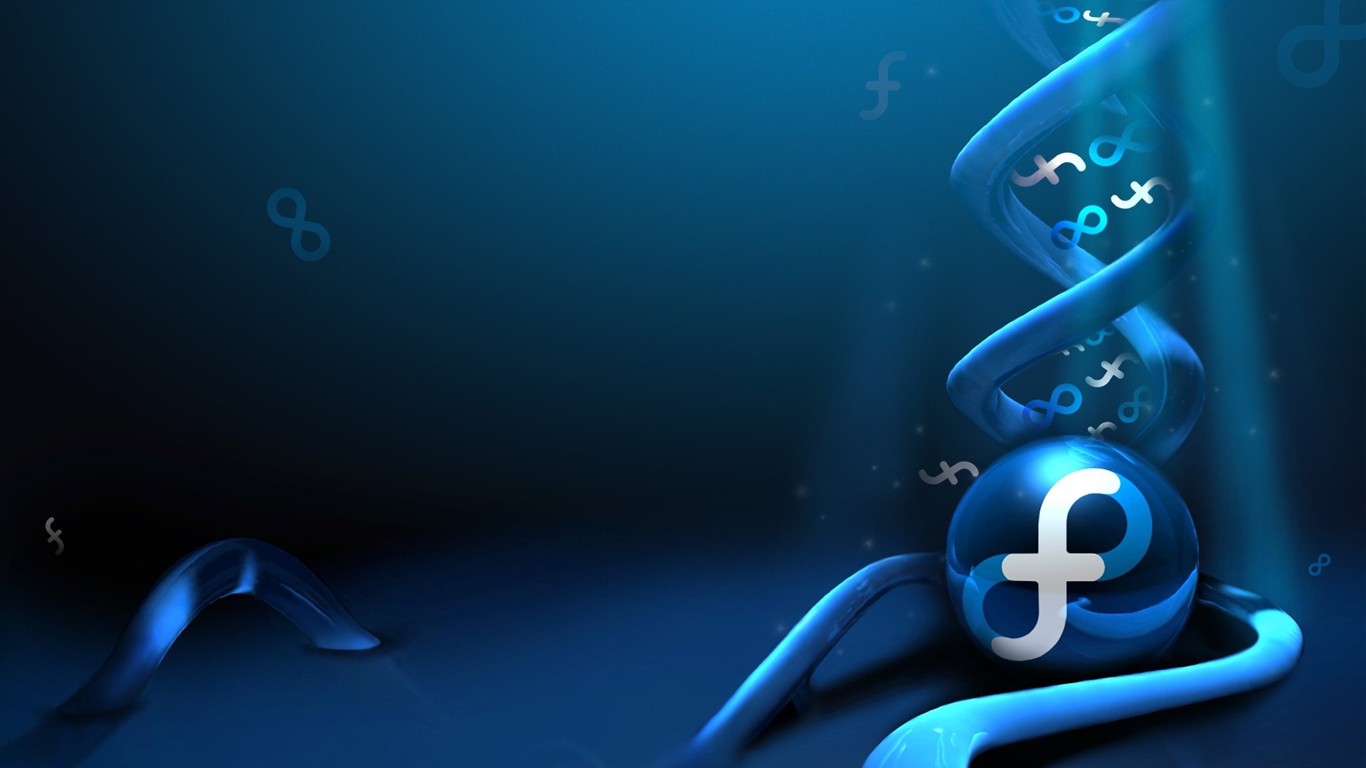 Fedora OS DNA helix abstract HD Wallpaper