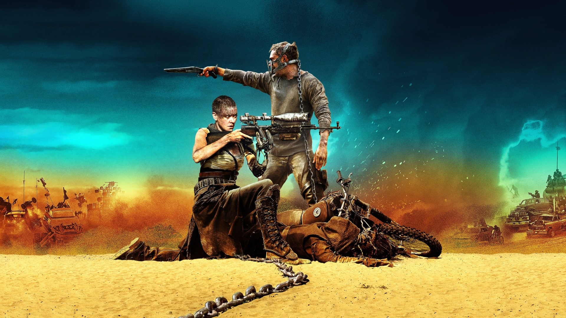 Furiosa and Max from Mad Max: Fury Road HD Wallpaper