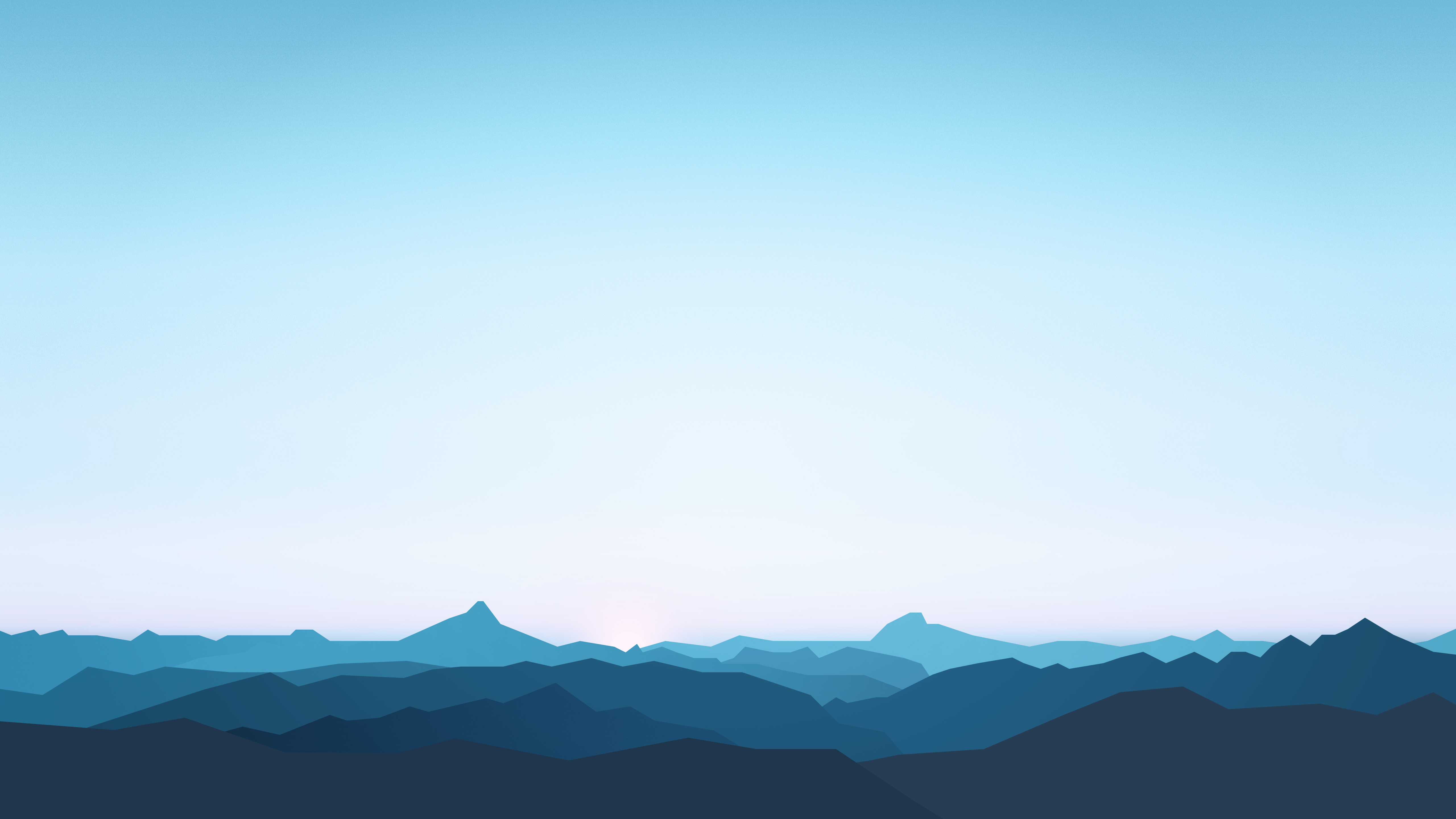 Minimalist mountain range silhouette at sunrise HD Wallpaper