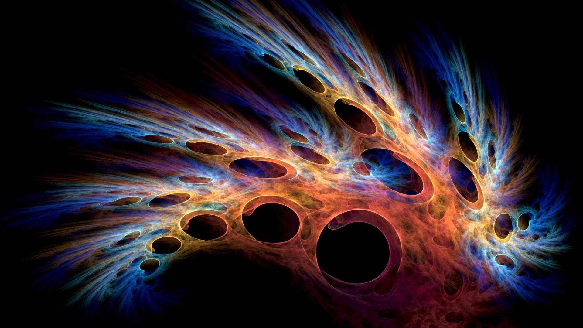 Fractal Art with Holes HD Wallpaper