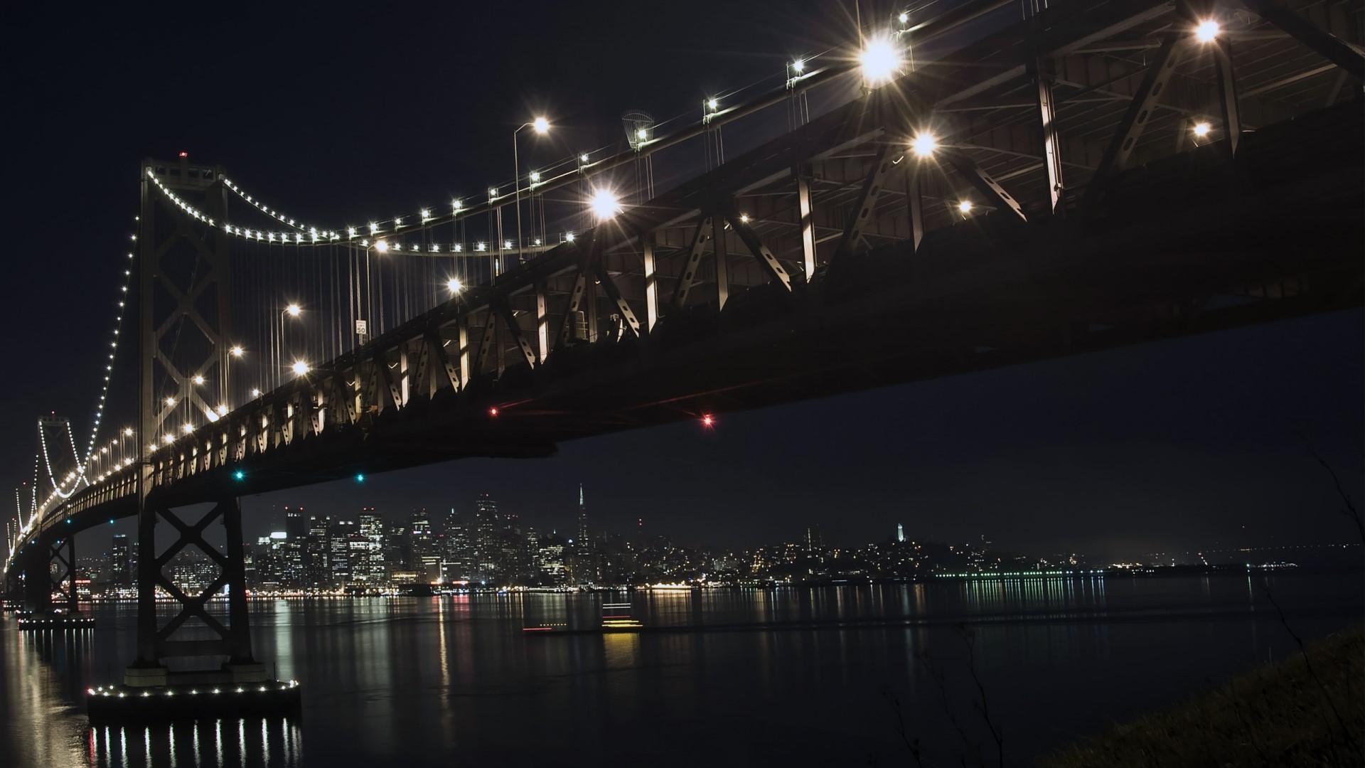 The Bay Bridge at Night HD Wallpaper
