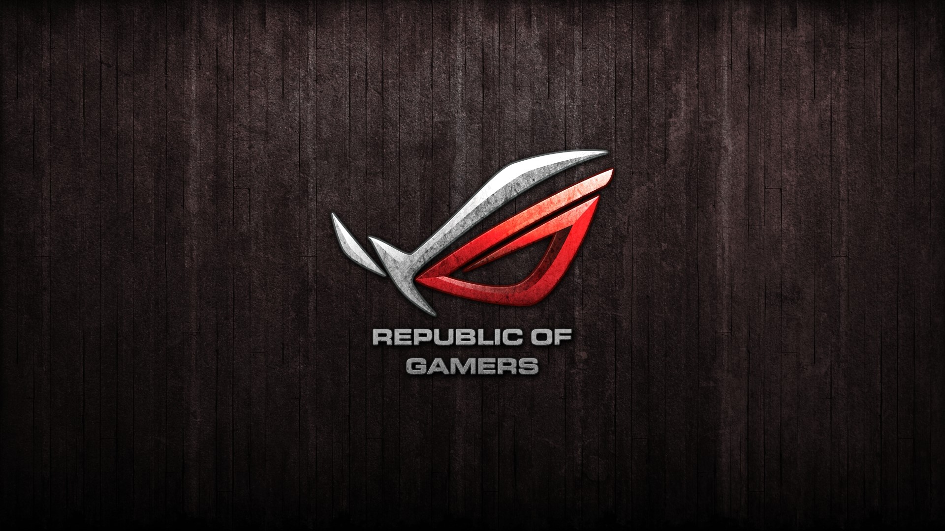Republic of Gamers logo on dark wood background HD Wallpaper