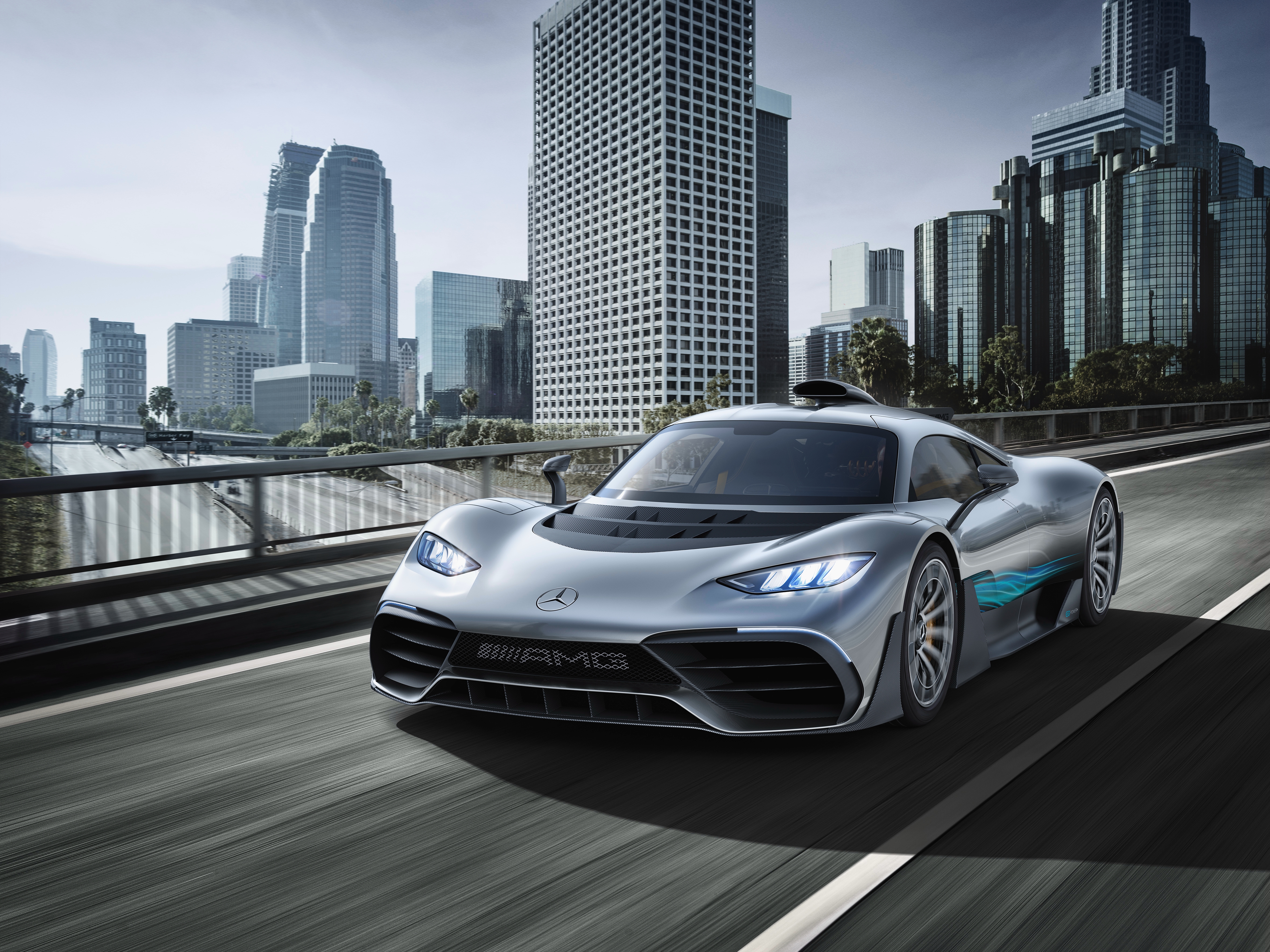 Mercedes-AMG Project One driving in city HD Wallpaper