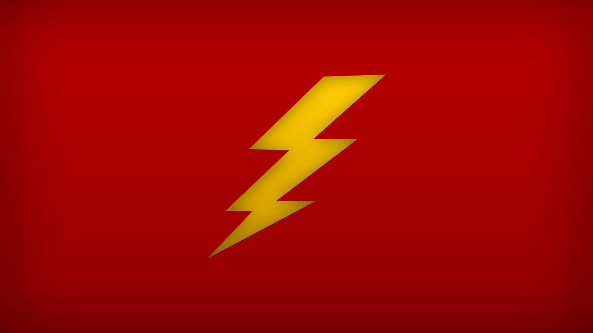 Yellow lightning bolt on red background HD Wallpaper