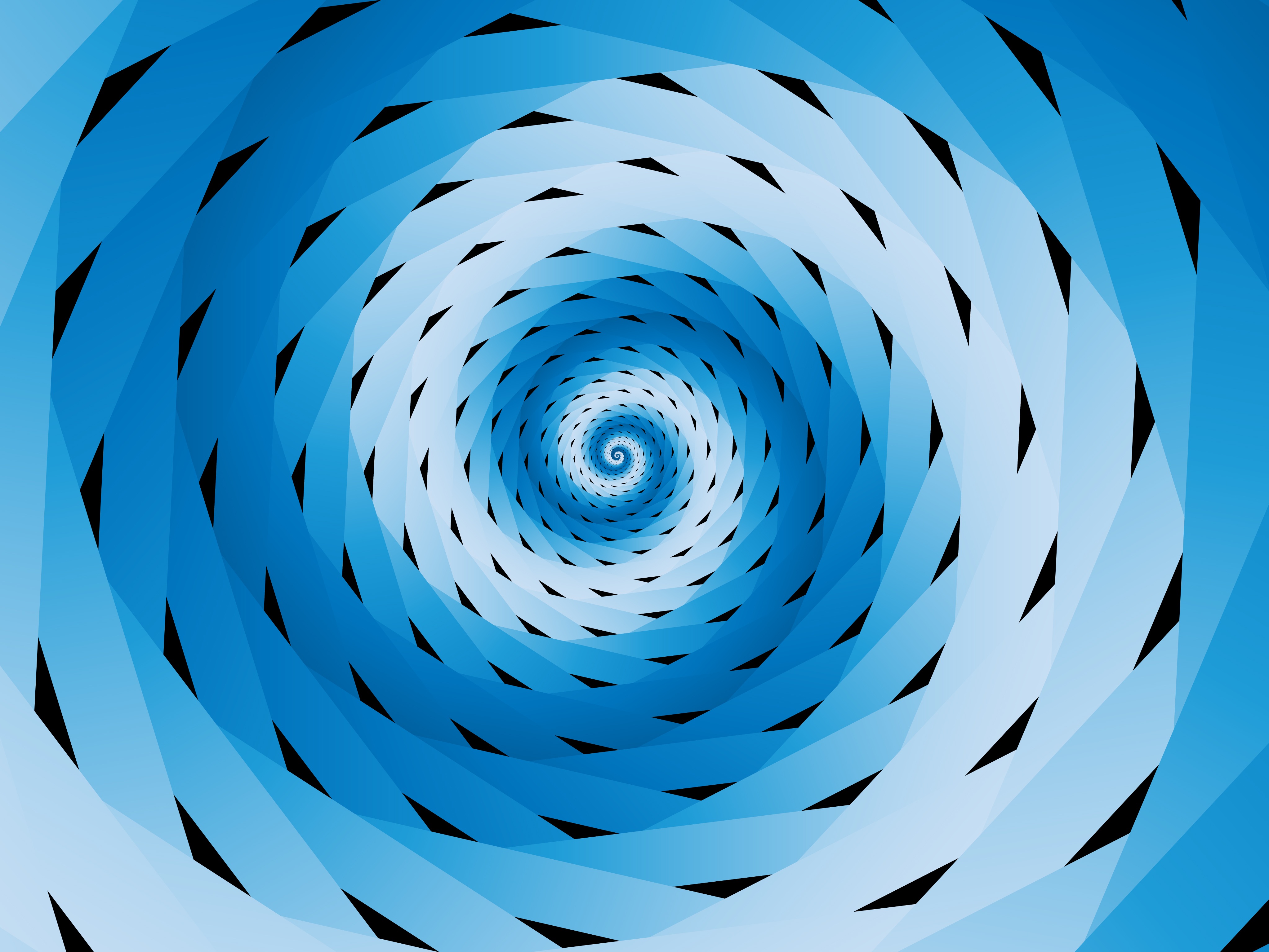 Blue spiral pattern 4K HD Wallpaper