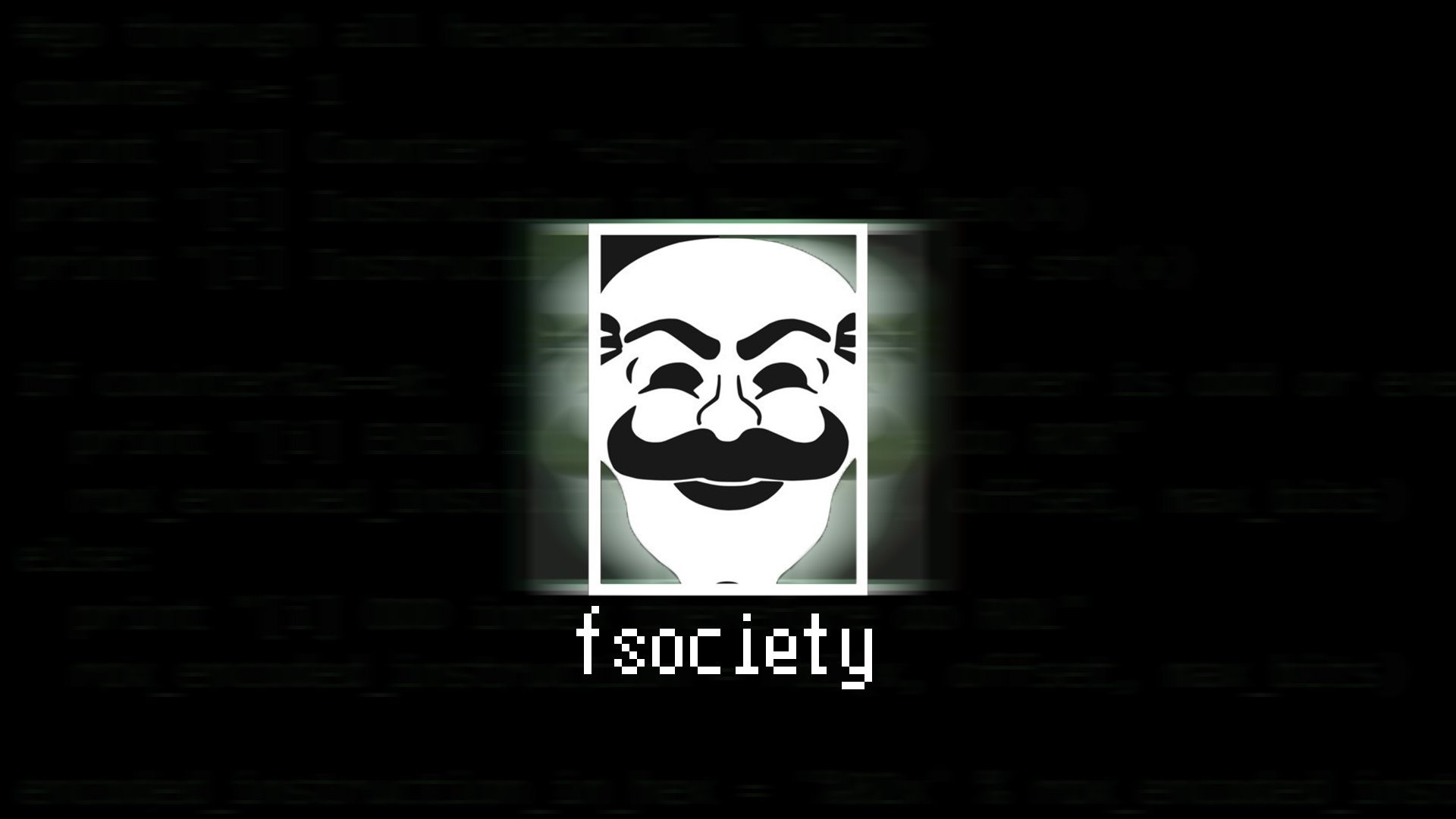 Anonymous mask and "fsociety" logo HD Wallpaper