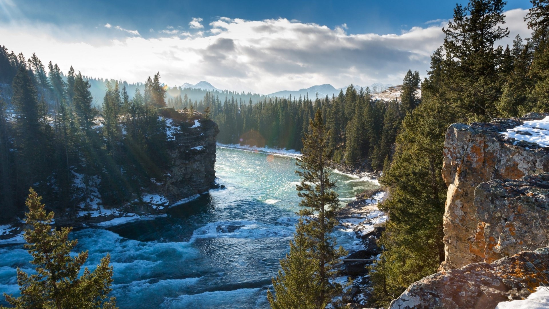 Bow River in Alberta, Canada HD Wallpaper