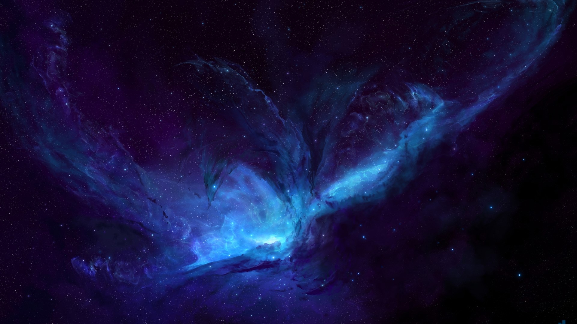 Blue Nebula in Space HD Wallpaper