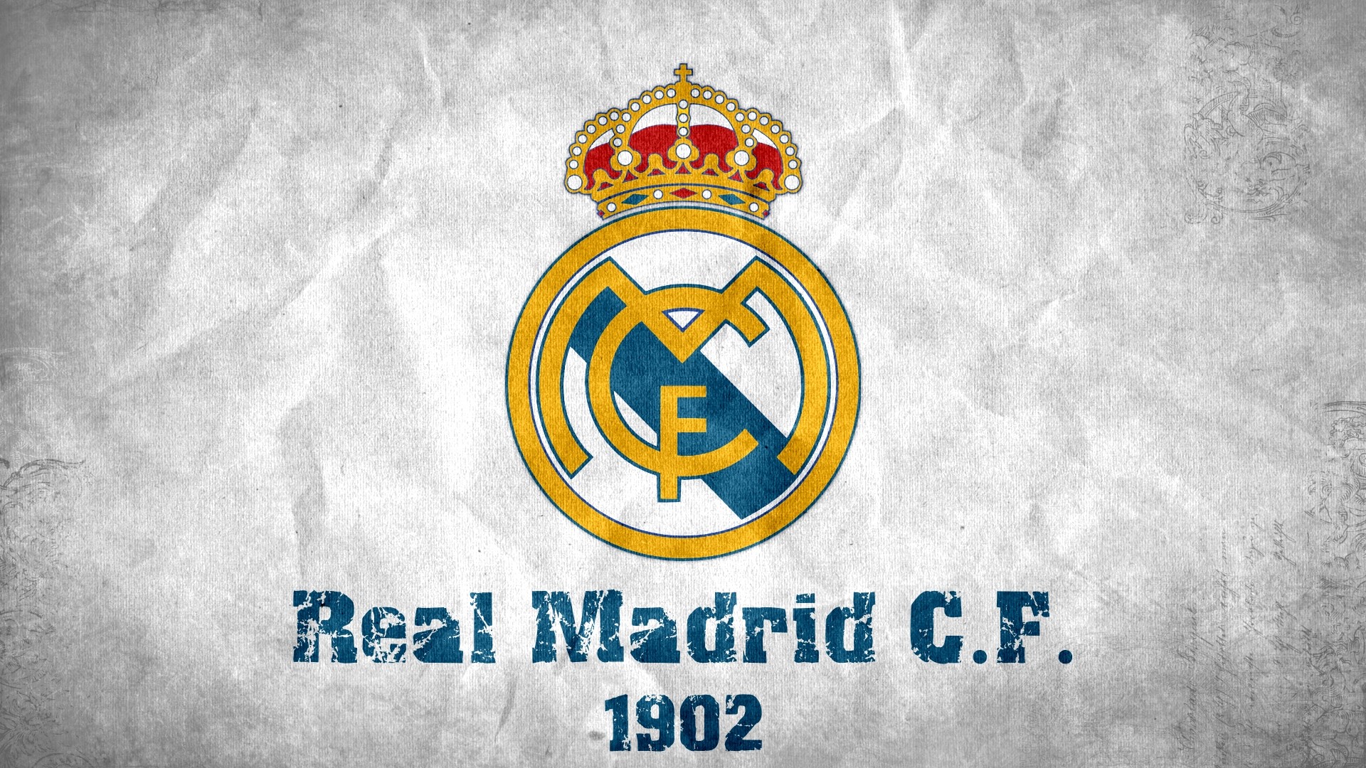 Real Madrid C.F. logo and founding year HD Wallpaper