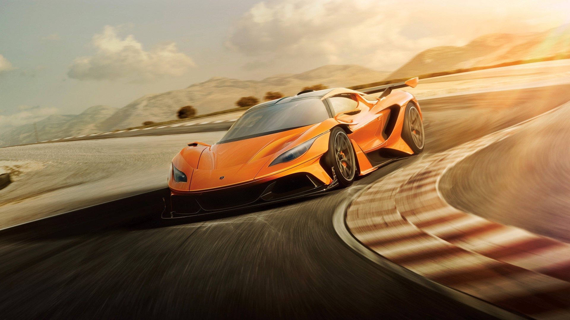Orange Apollo Arrow on a Race Track HD Wallpaper