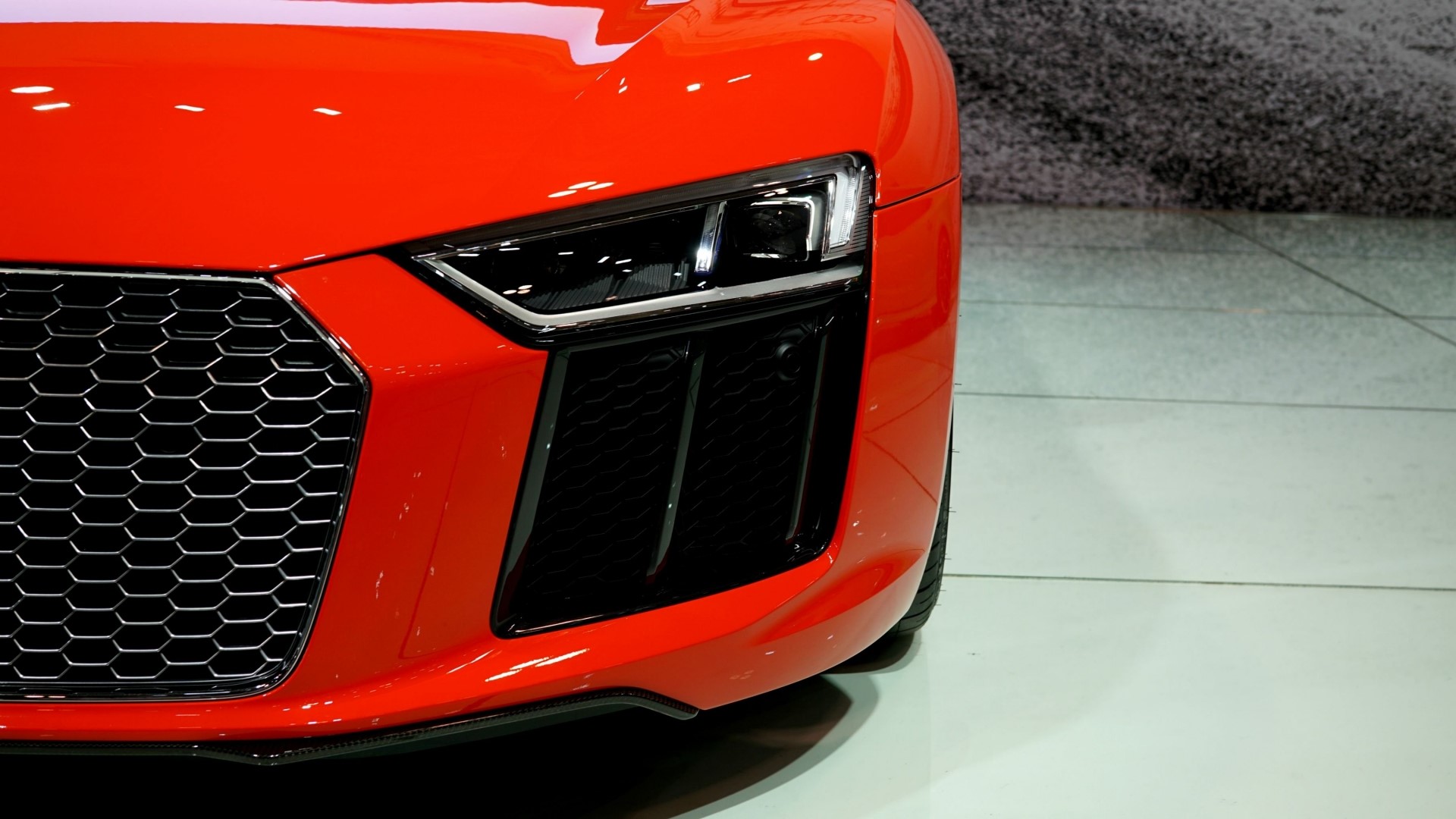 Red Audi R8 Sports Car Front View HD Wallpaper